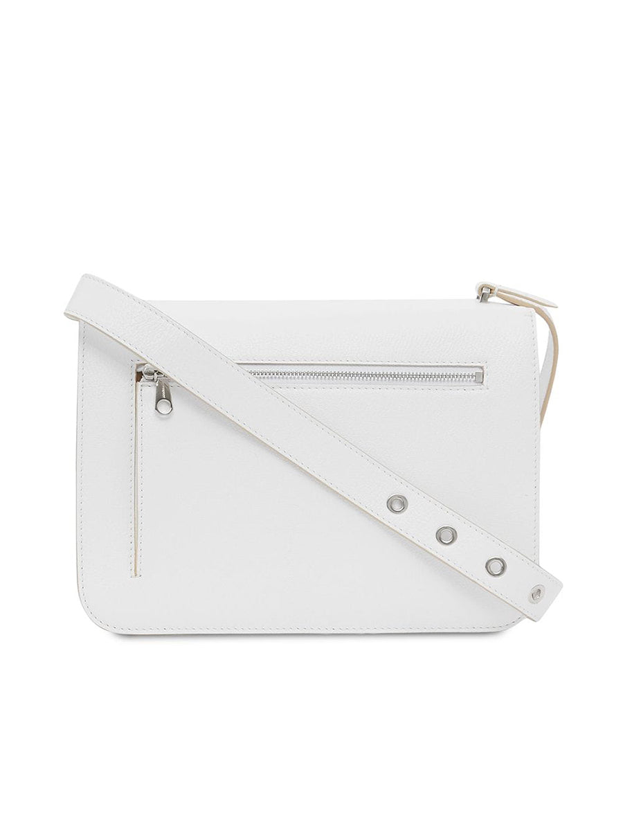 Burberry Medium Alice TB Leather Bag in White Cosette