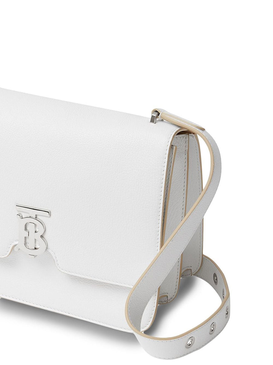 Burberry Medium Alice TB Leather Bag in White Cosette