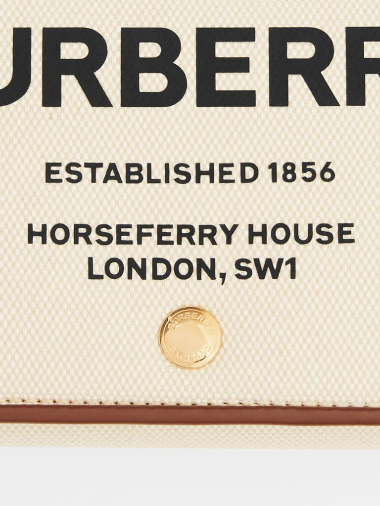 Small Horseferry Print Cotton Canvas Crossbody Bag