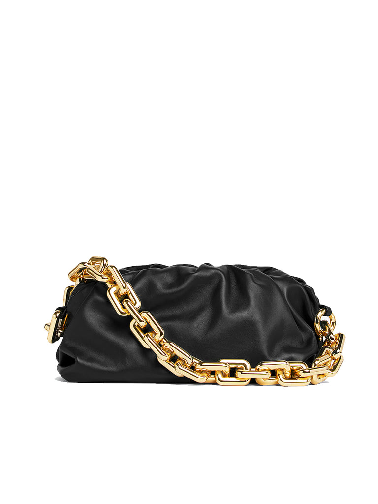 BOTTEGA VENETA | Chain Pouch in Black | Leather Clutch with Chain