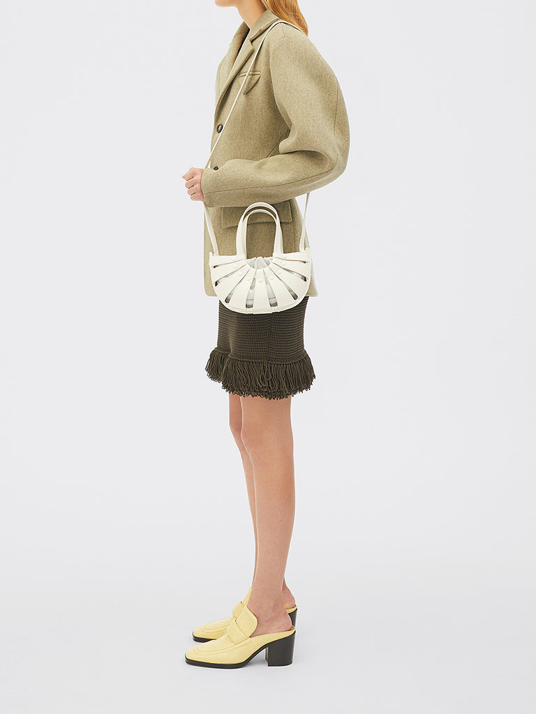 Bottega Veneta Shell Bag in White | Designer Bags | Cosette