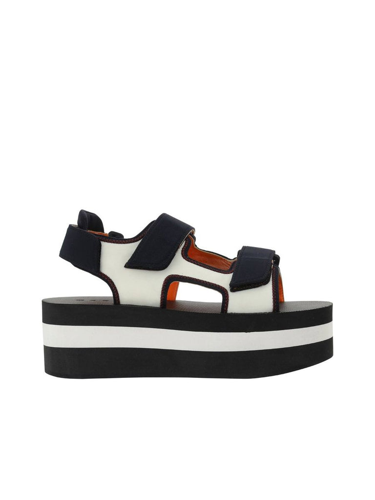 MARNI | Black and White Technical Fabric Sandals