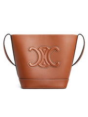 【国内発送】SMALL BUCKET CUIR TRIOMPHE IN SMOOTH CALFSKIN Cuir Triomphe Small Bucket Bag in Tan Smooth Calfskin – Glampot