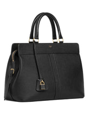 Medium Cabas de France Bag in Grained Calfskin Black