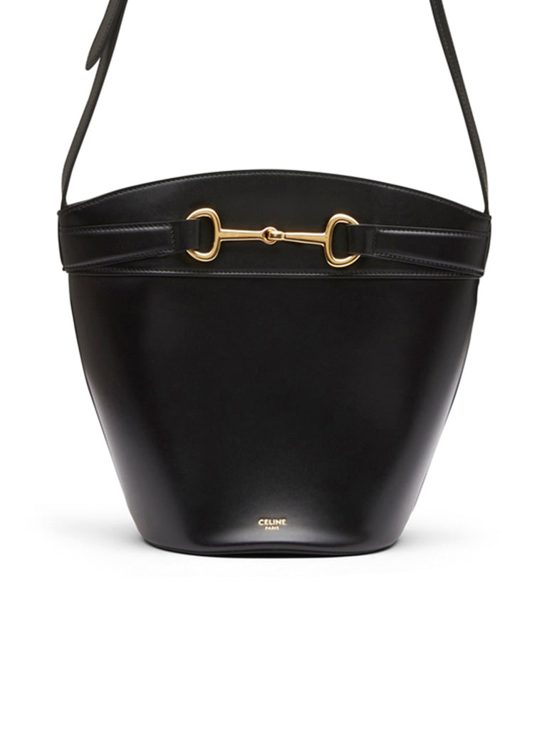 Crecy Bucket Bag in Black Satinated Calfskin