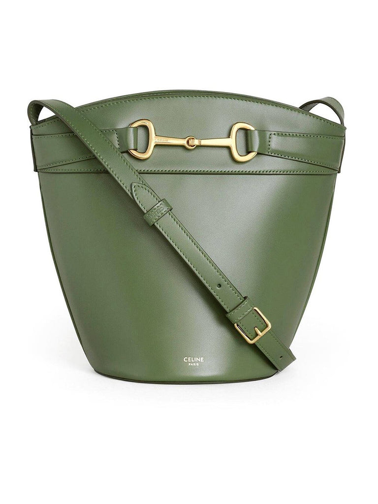 Crecy Bucket Bag in Kaki Satinated Calfskin