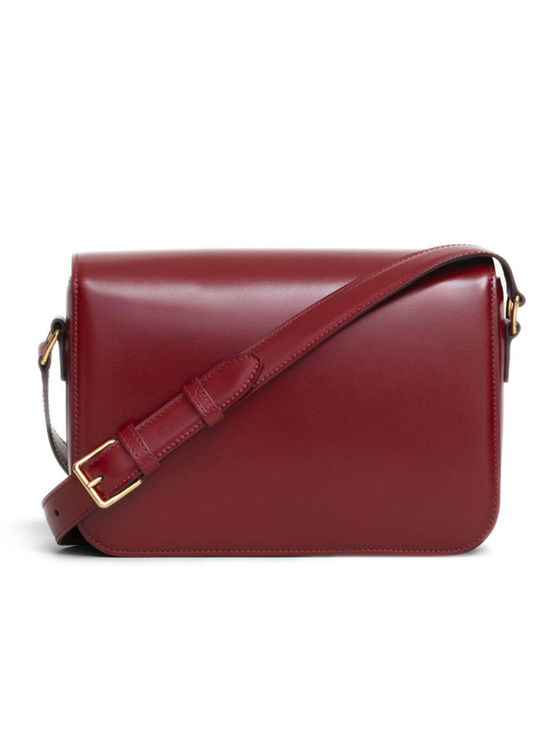 Celine Medium Triomphe Bag in Light Burgundy Shiny Calfskin