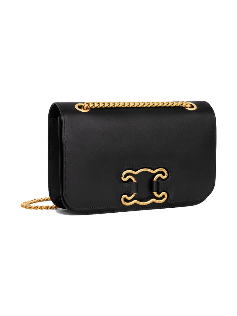 TEEN TRIOMPHE BAG IN SHINY CALFSKIN - BLACK