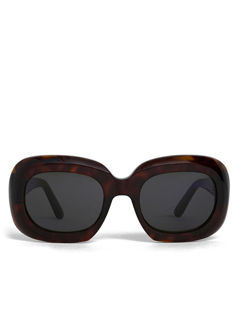 Oversized Oval Sunglasses in Red Havana
