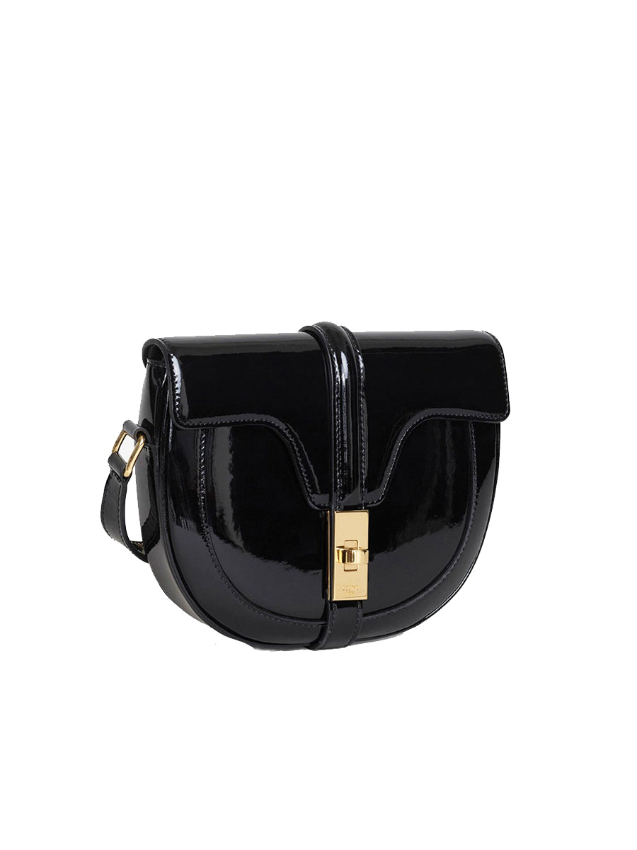 Celine Small Besace 16 Bag in Patent Calfskin Black – COSETTE