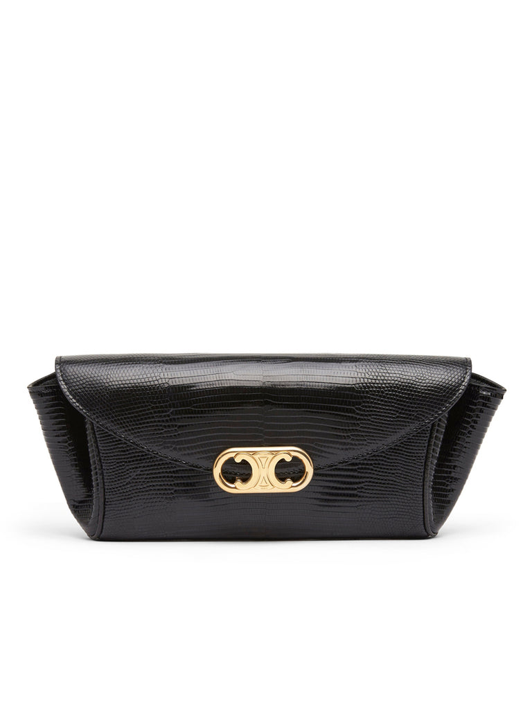 Celine Small Maillon Triomphe Clutch in Black
