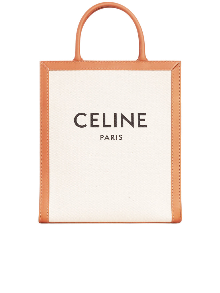 Small Vertical Cabas Celine in Canvas With Celine Print and Calfskin -  CELINE