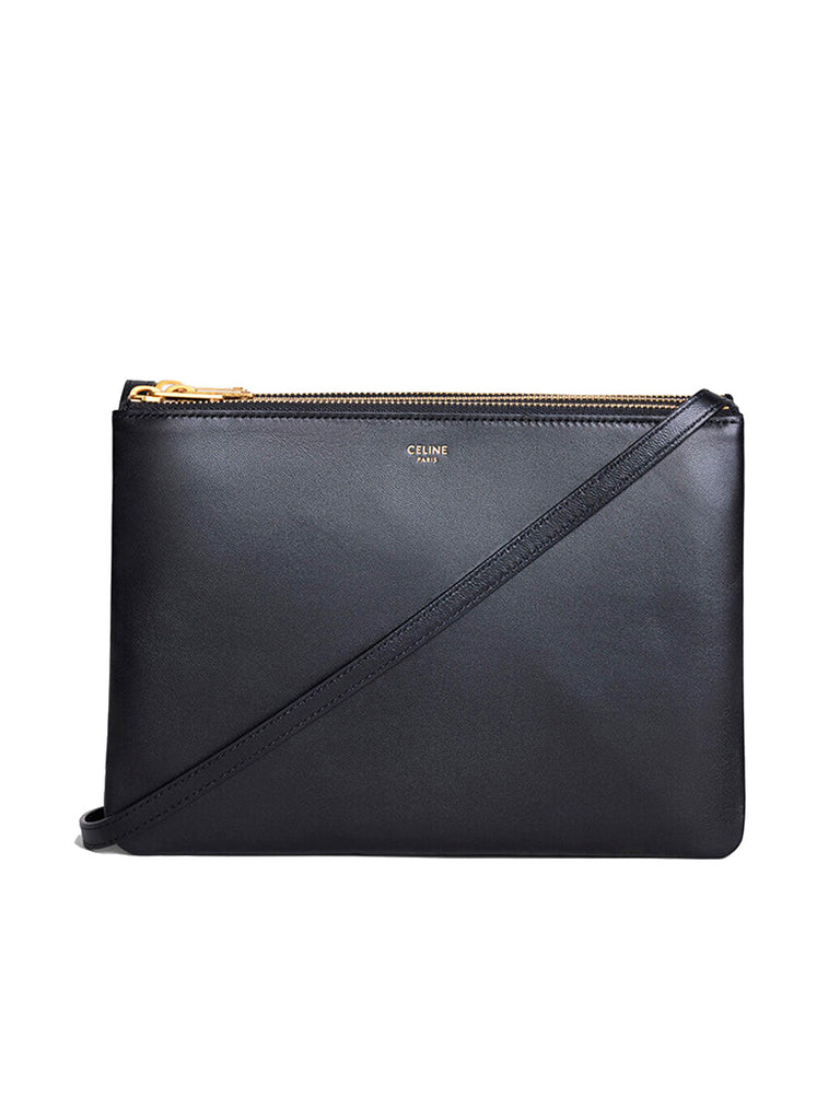 Large Trio Bag in Smooth Leather Black