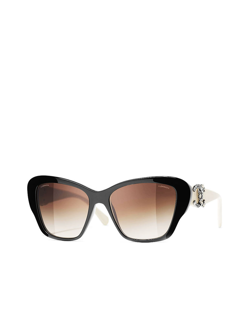 Butterfly Sunglasses CH5457QB  Black and Cream