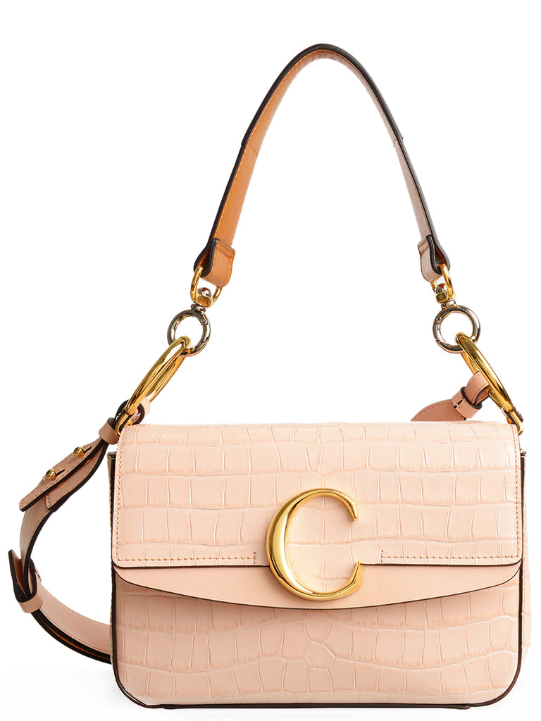 Small Chloe C Double Carry Bag in Cement Pink