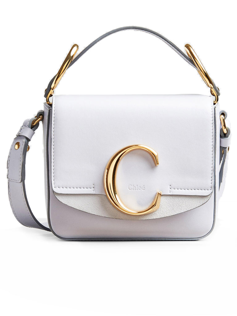 Mini Chloé C Bag in Light Cloud