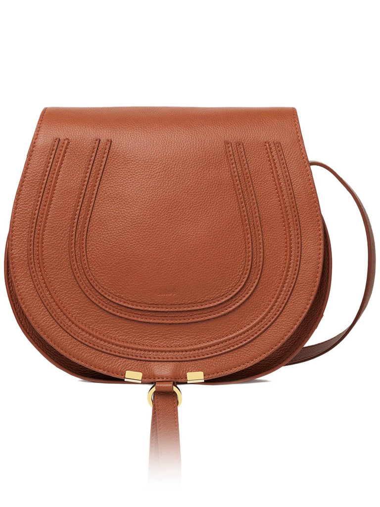 Marcie Medium Saddle Bag in Tan