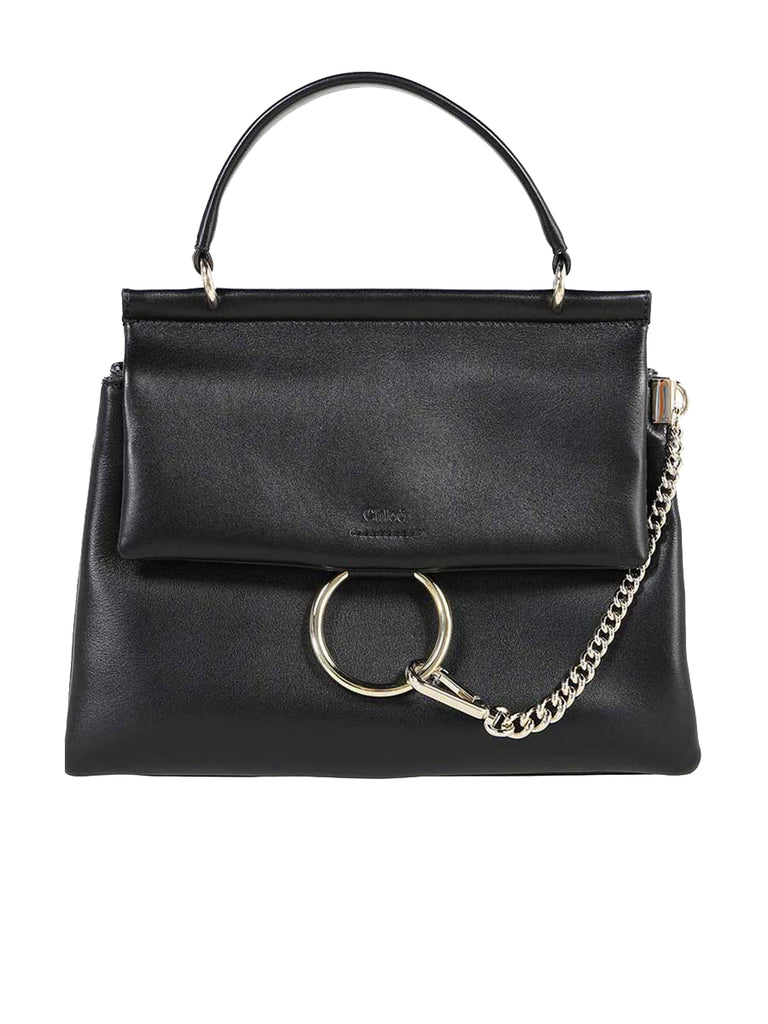 Medium Faye Soft Top Handle Bag in Black