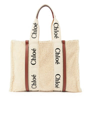 Large Woody Tote Bag in Mild Beige