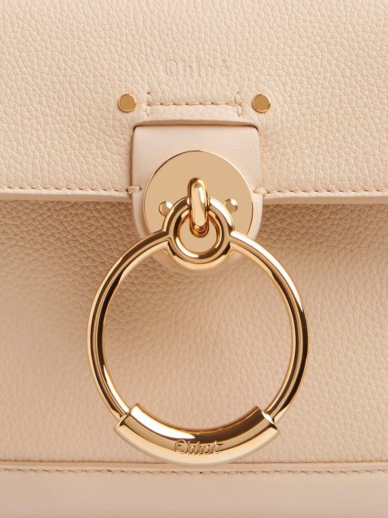 Mini Tess Day Bag in Grained & Shiny Calfskin Sweet Beige