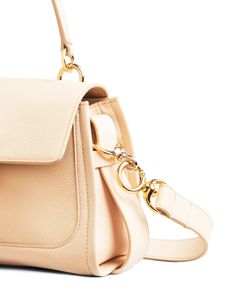 Mini Tess Day Bag in Grained & Shiny Calfskin Sweet Beige