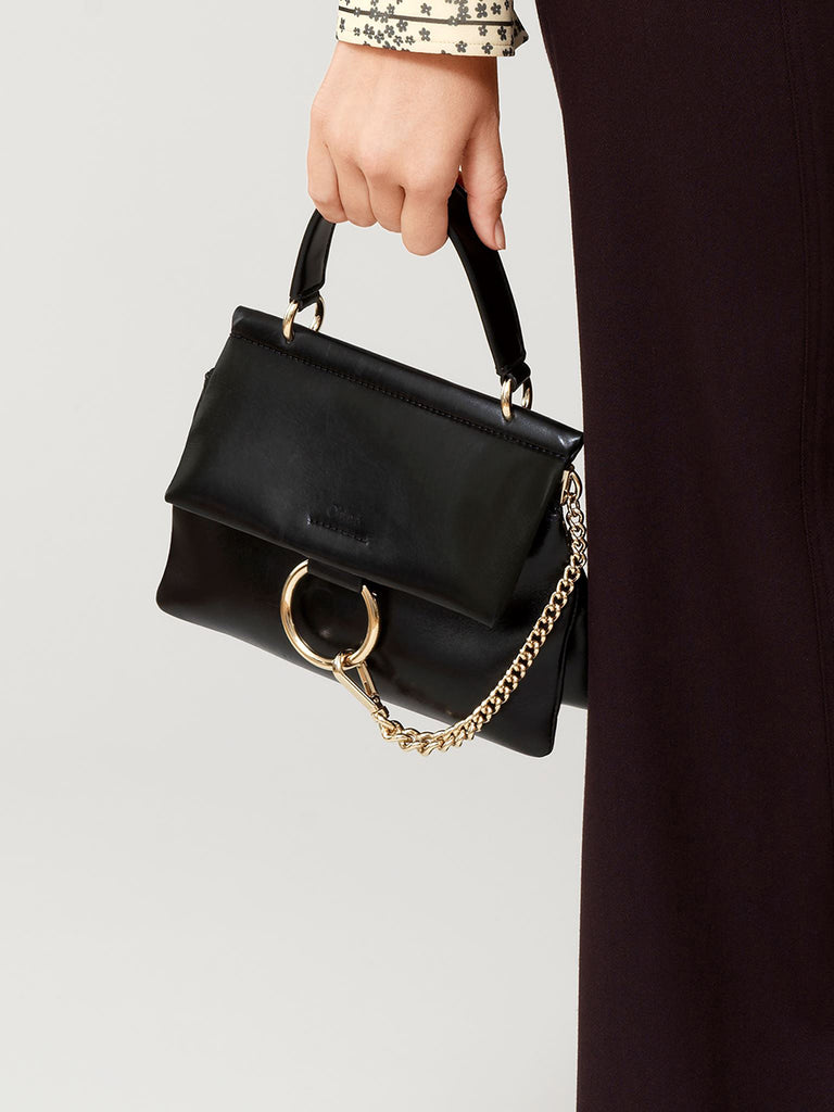 Chloe Small Faye Soft Top Handle Bag in Black | Cosette
