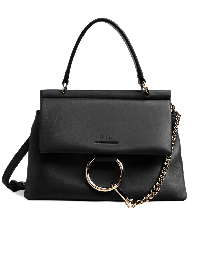 Small Faye Soft Top Handle Bag in Black