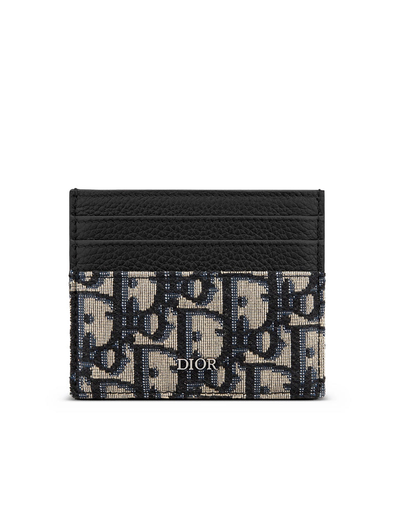 DIOR | Card Holder in Beige and Black Dior Oblique Jacquard