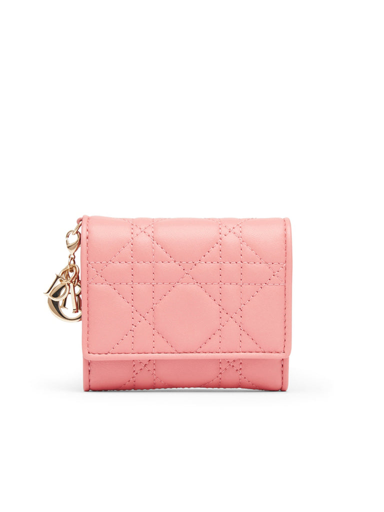 Lady Dior Lotus Wallet in Yarrow Pink