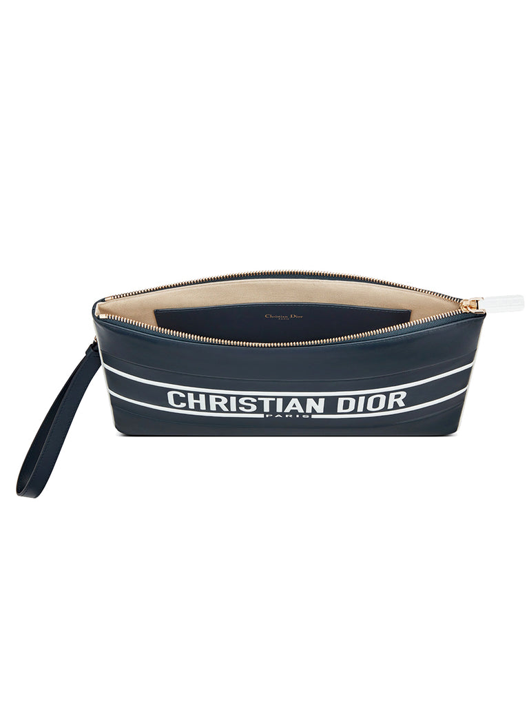 Large Dior Vibe Daily Pouch in Blue Calfskin – COSETTE