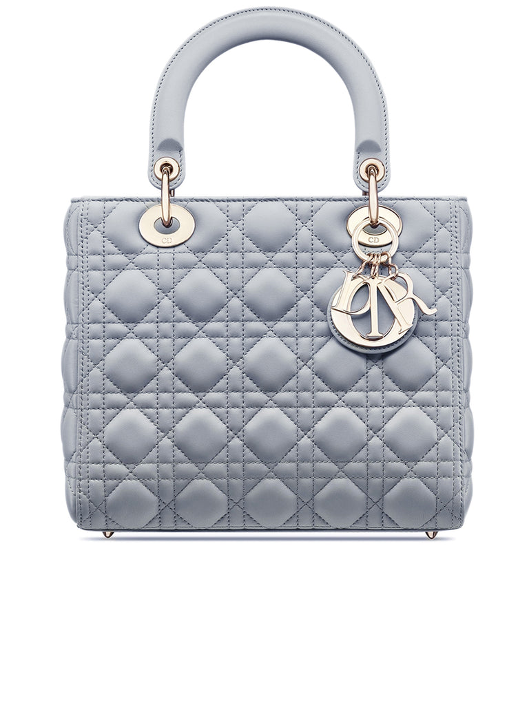 Medium Ultramatte Lady Dior Bag in Cloud Blue Cannage Lambskin