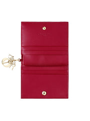 Mini Lady Dior Wallet in Cherry Red Patent Cannage Calfskin