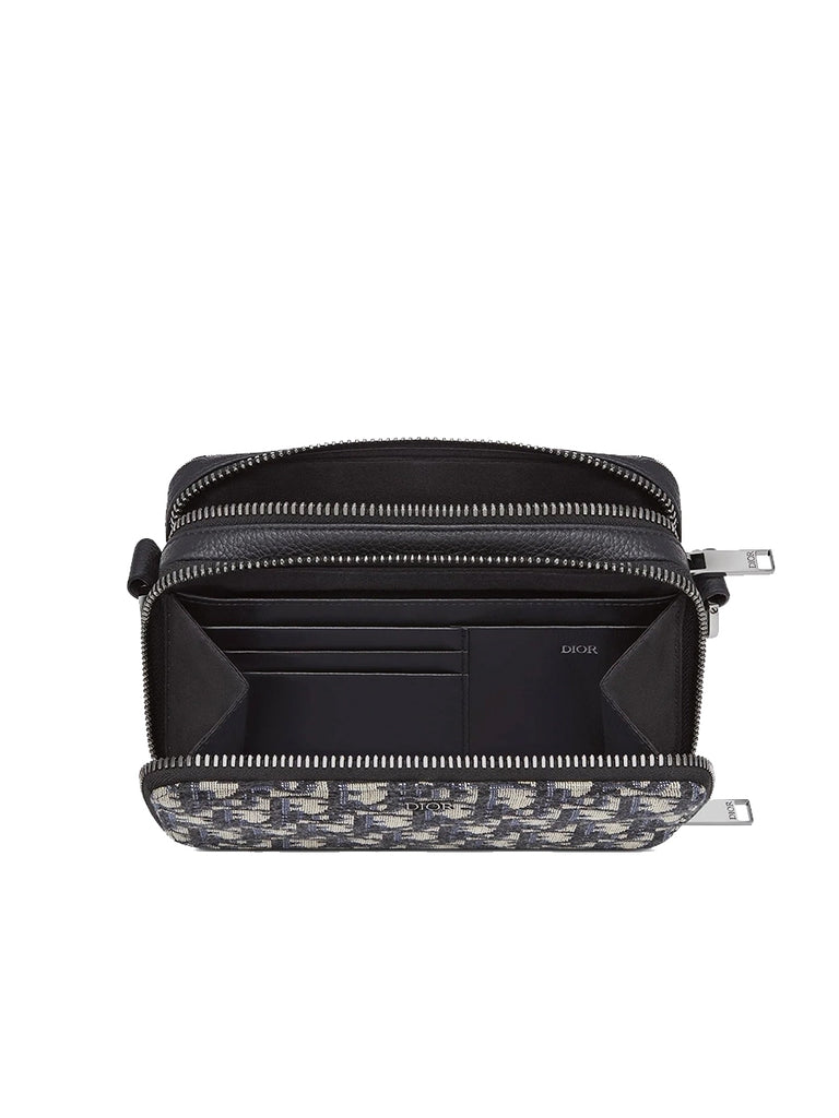 Pouch with Strap Beige and black Dior Oblique jacquard