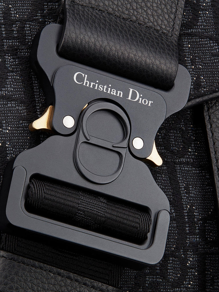 Dior oblique discount black saddle bag