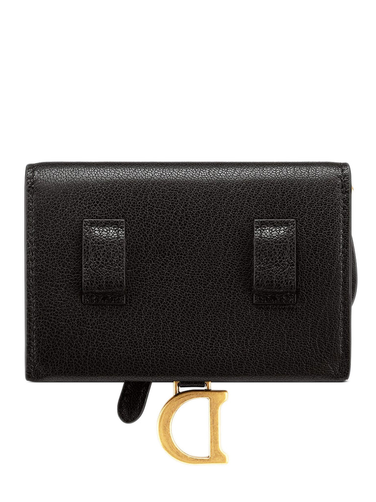 Dior Saddle Nano Pouch in Black Goatskin Cosette