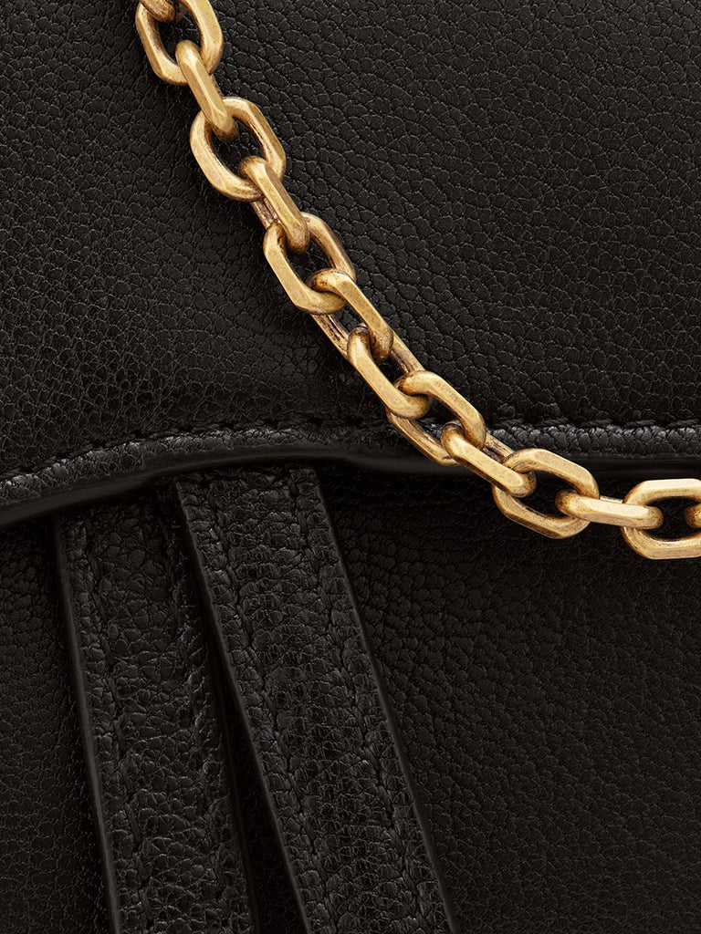 Dior Saddle Nano Pouch in Black Goatskin | Cosette