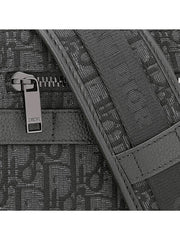 Safari Messenger Bag in Black Dior Oblique Jacquard