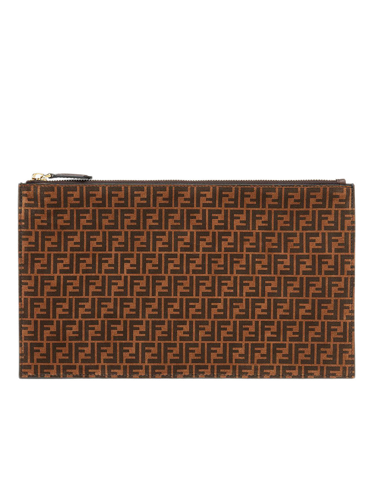 Flat Pouch Medium in Brown Leather