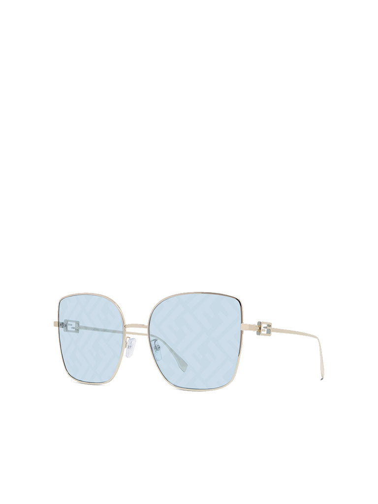 Fendi Oversized Sunglasses FF Gold Blue FE40013U