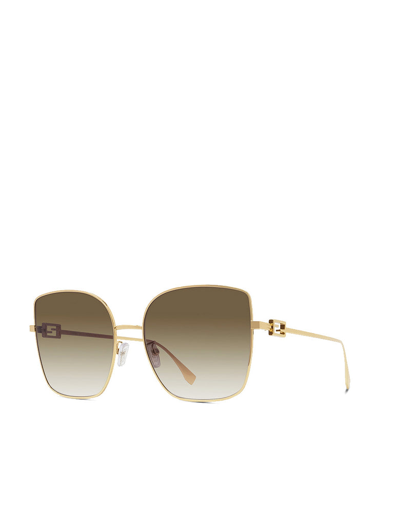 Oversized Sunglasses Gold & Brown FE40013U