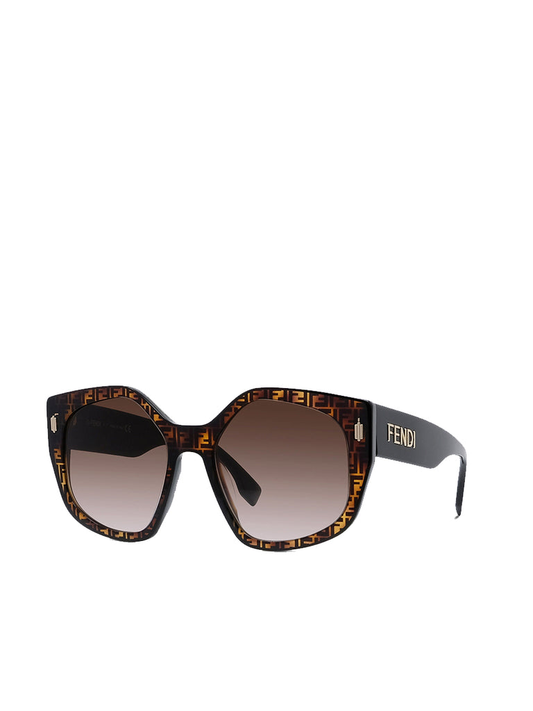 Oversized Sunglasses FF Havana & Brown FE40017I
