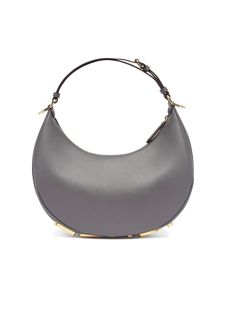 Dark grey leather handbag sale