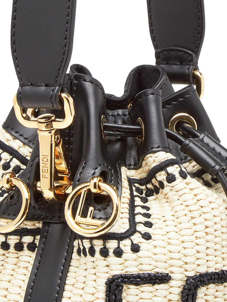 Mon Tresor Black and Biege Straw Mini Bag – COSETTE