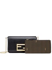 Wallet on Chain with Pouches in Black