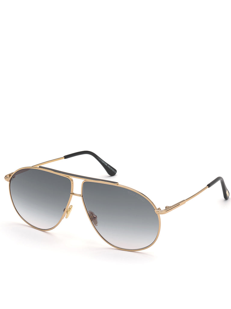 Pilot Sunglasses Rose Gold & Grey Riley FT0825