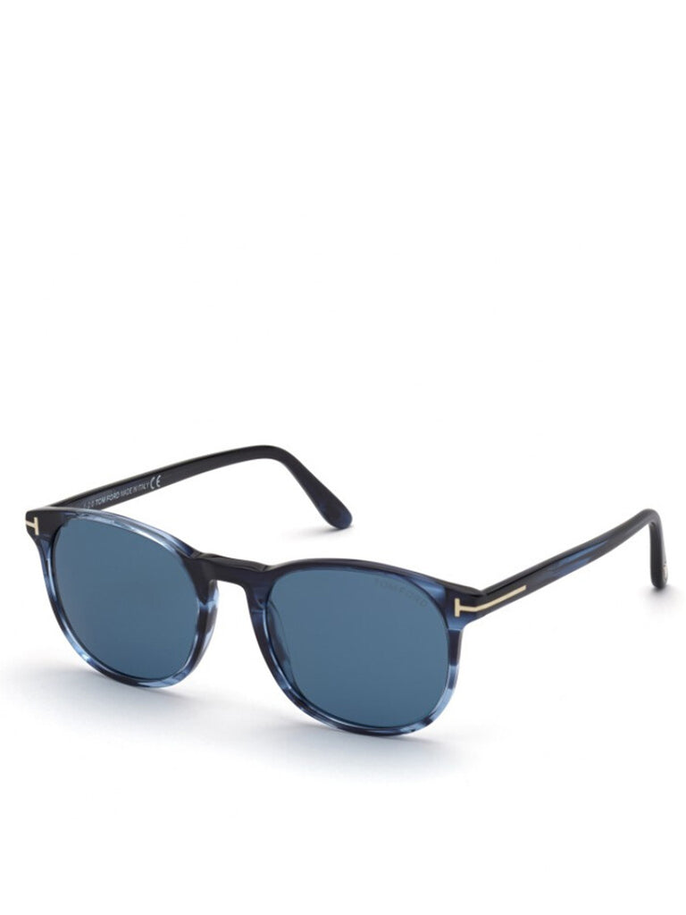 Round Sunglasses Blue Havana Ansel FT0858