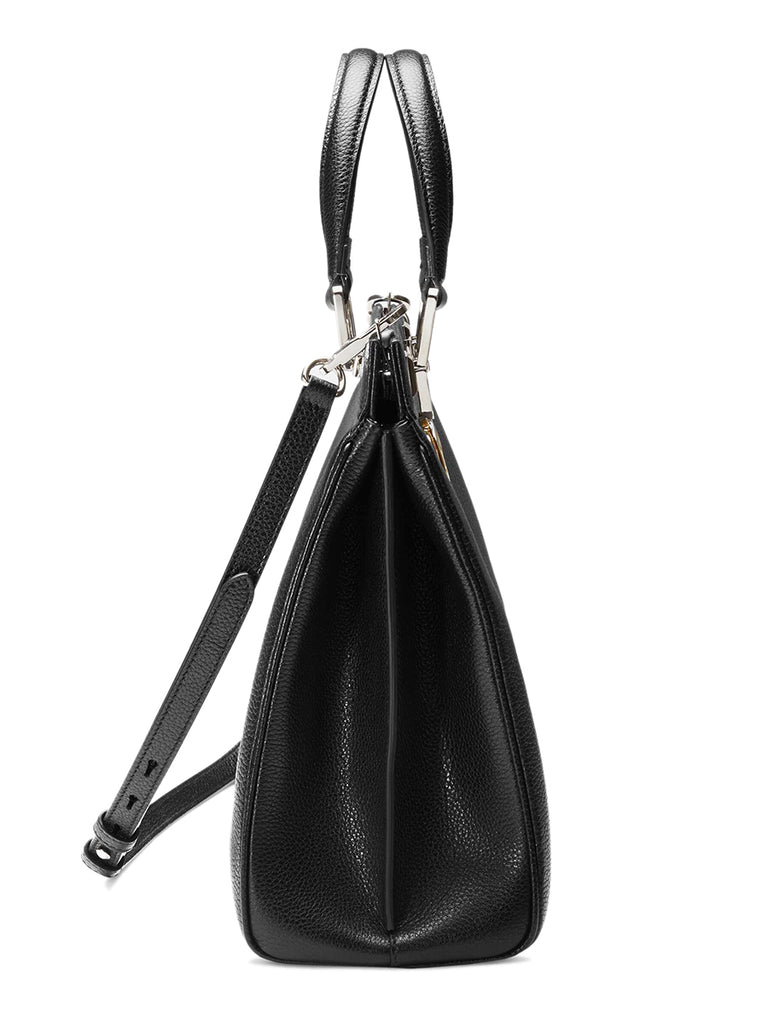 Gucci Zumi Grainy Leather Top Handle Bag in Black | Cosette