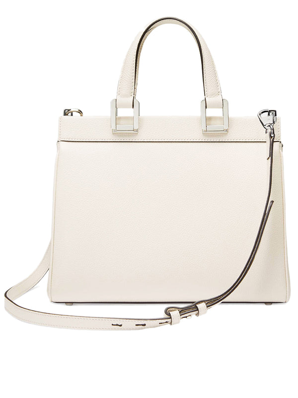 Gucci Zumi Grainy Leather Top Handle Bag in White | Cosette