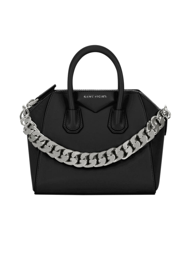 Mini Antigona Bag in Box Leather with Chain