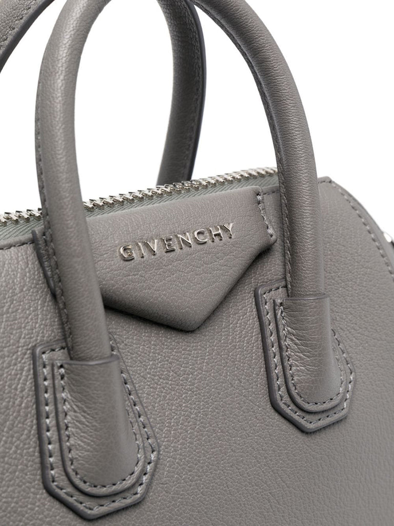 Givenchy Mini Antigona Bag in Grained Leather Grey